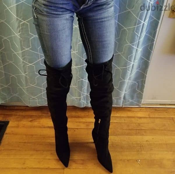 high heels stilletto boots size 39 only black 7