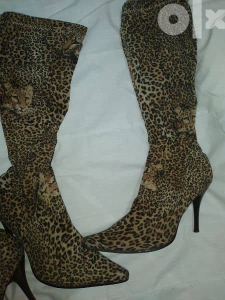 leopard print size 39.40 boots 1