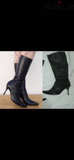 medium heels 100% real leather boots size 39 used once 0