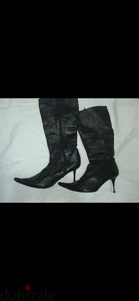 medium heels 100% real leather boots size 39 used once 2