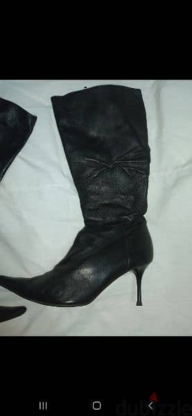 medium heels 100% real leather boots size 39 used once 3