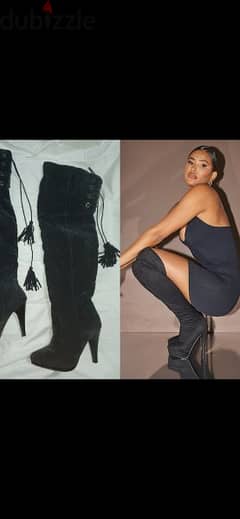 thigh boots high heels navy colour suede size 39 0