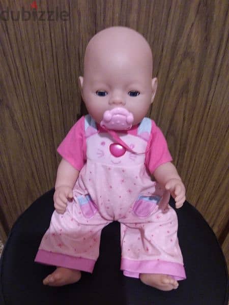 BABY BORN EMMA ZAPF Great girl toy+her own PACIFIER 42Cm DRINKS &PIN 1