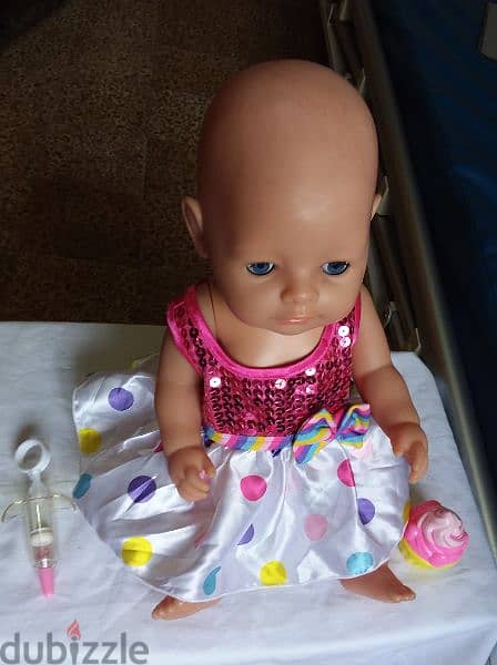 BABY BORN GIRL ZAPF BIG as new toy has a DRINK WET system=20$ 0