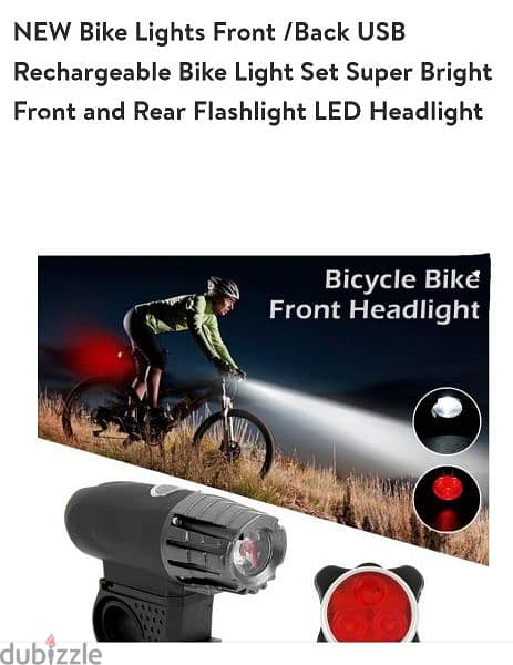 bike light set super bright USB Rechargeable 1