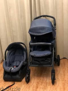 set stroller and car seat cam fluido Italy  like new 0