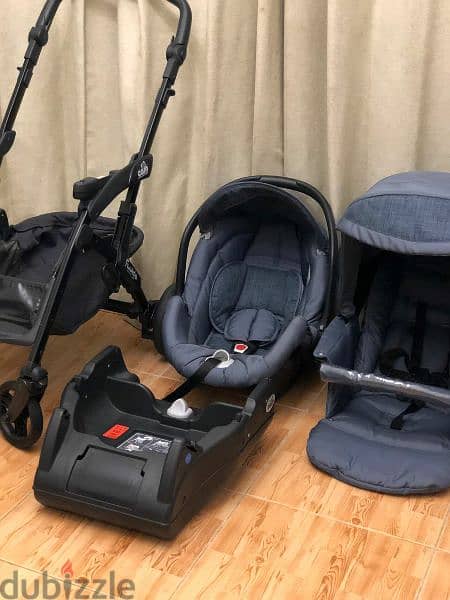 set stroller and car seat cam fluido Italy  like new 1