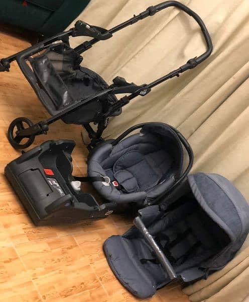 set stroller and car seat cam fluido Italy  like new 2