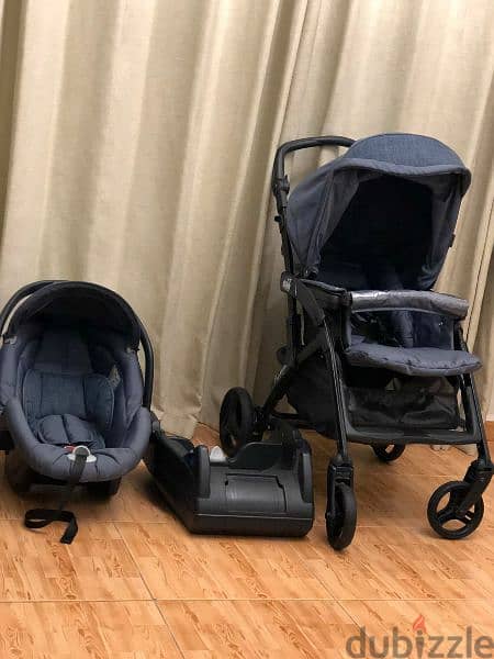 set stroller and car seat cam fluido Italy  like new 3