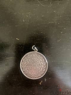 Constantinople ottoman silver coin or pendant year 1327