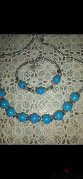 necklace turquoise high quality set with bracelet