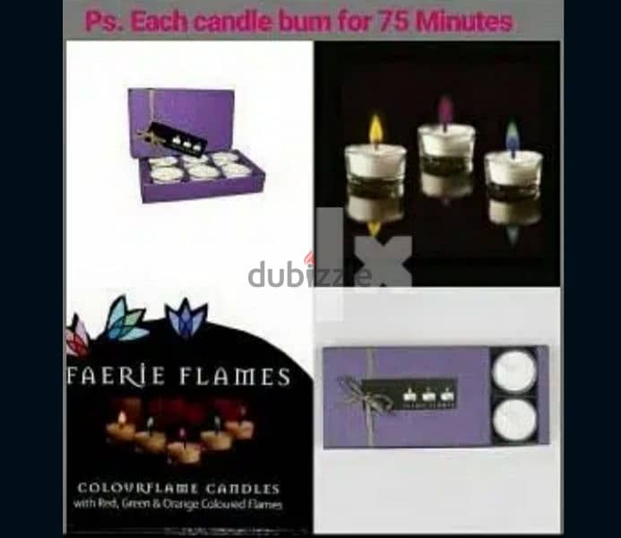 box of 6 coloured candles 75minutes each. 5