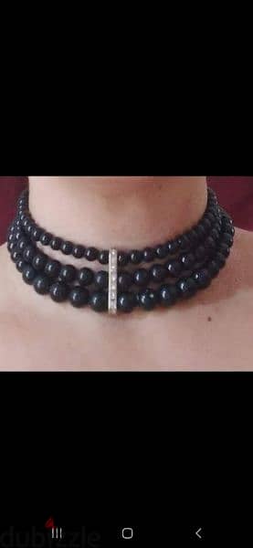 necklace black pearl high quality with 2 bracelets 1