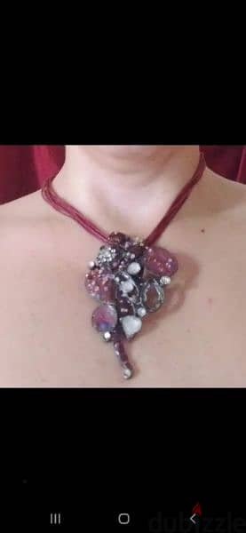 necklace bordo metal pendant vintage 4