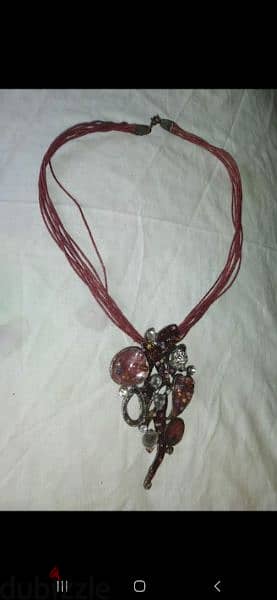 necklace bordo metal pendant vintage 5