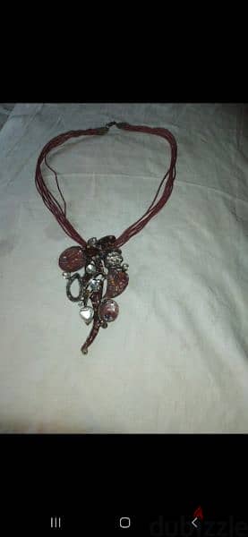 necklace bordo metal pendant vintage 8