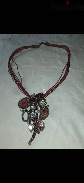 necklace bordo metal pendant vintage 9