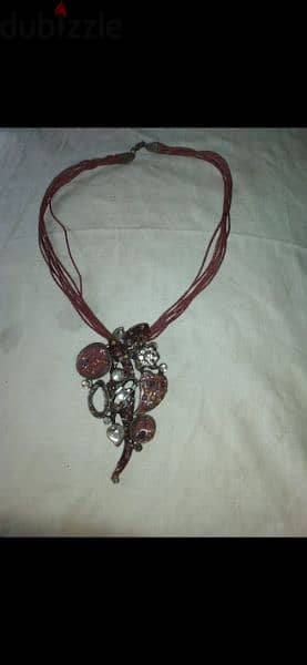 necklace bordo metal pendant vintage 10