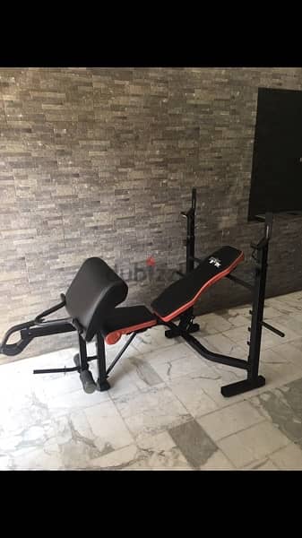 bench adjustable iron body like new we have also all sports equipment