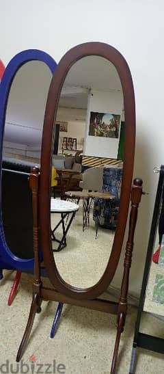 wood mirror. مراية خشب اوفال 0