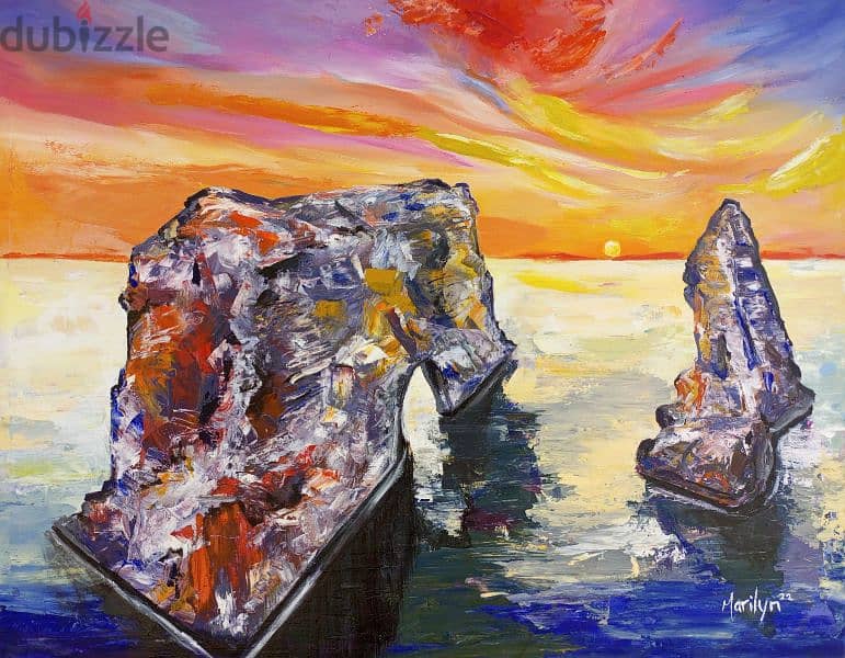 painting Raouche rocks 0