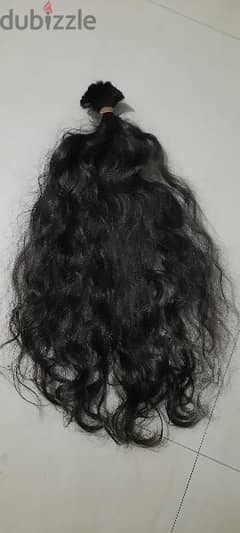 100% natural original hair, 60 cm tall, thick, dark brown color