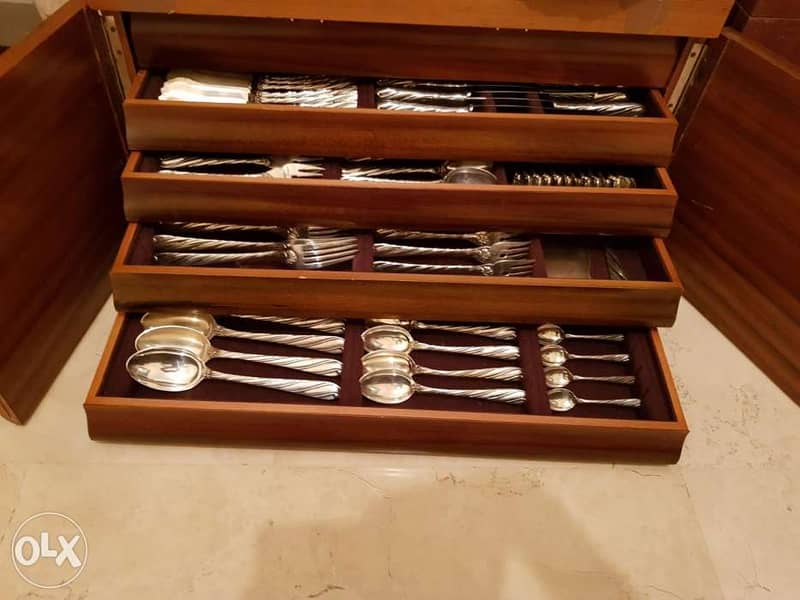فضة انتيك A splendid pure silver (925) cutlery set 0