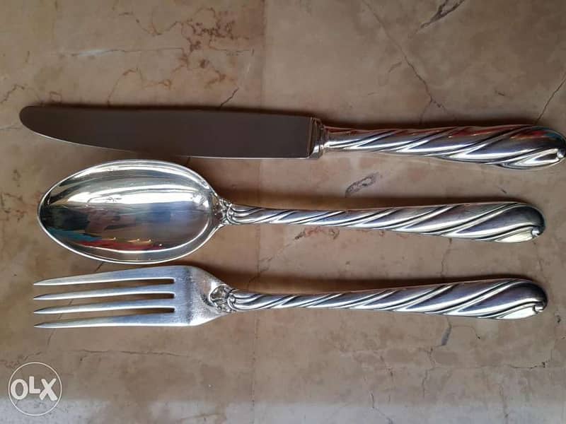 فضة انتيك A splendid pure silver (925) cutlery set 5