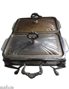 Silver plated Chafer with Two Silver Cover and King US Made Pans AShop