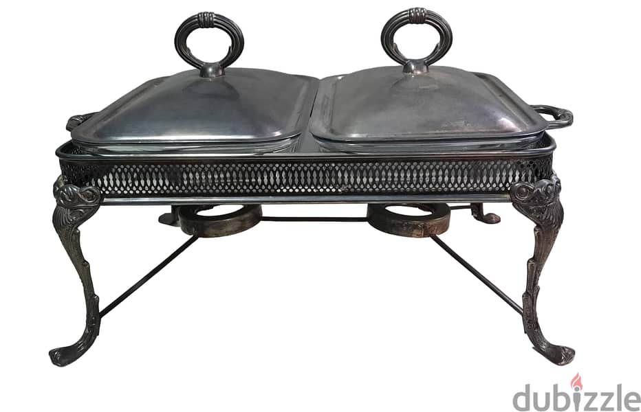 Silver plated Chafer with Two Silver Cover and Marinex Pans AShop™ 0