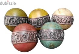 Wooden Artisan Colored Decorative Balls Finely Crafted AShop™ 0
