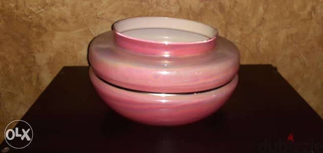 Vase pink with gold line