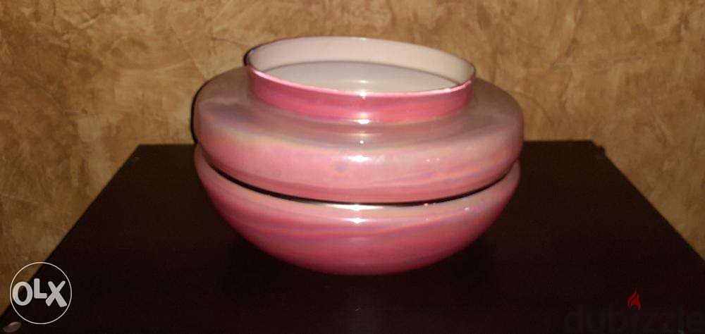 Vase pink with gold line 0