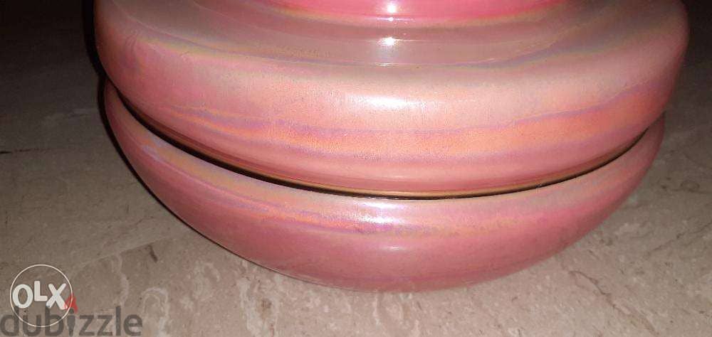 Vase pink with gold line 2