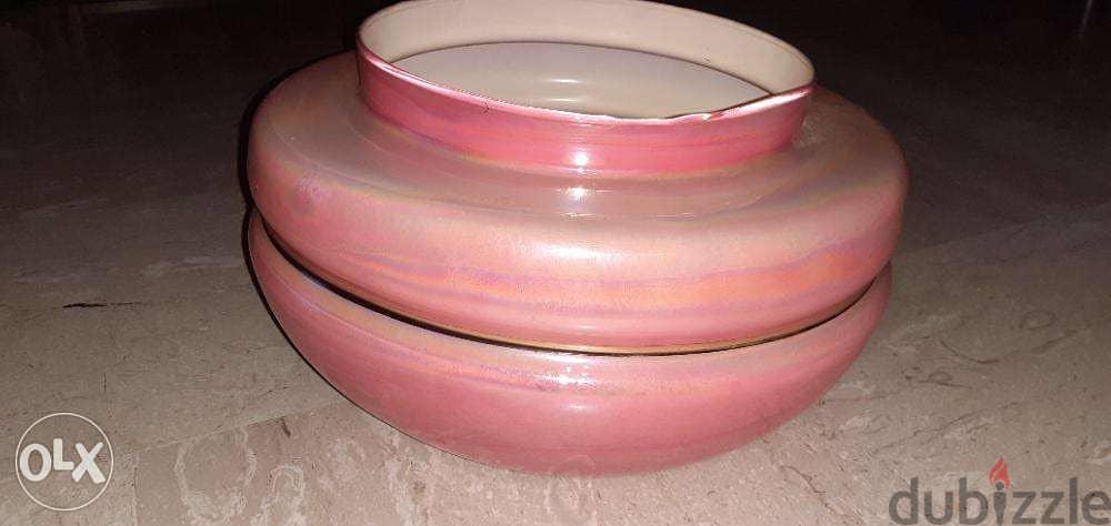 Vase pink with gold line 3