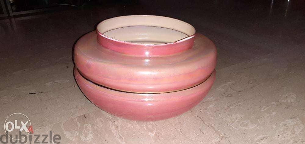 Vase pink with gold line 4