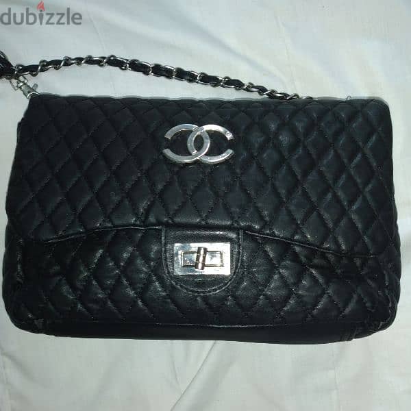 handbag real leather copy CC black 1