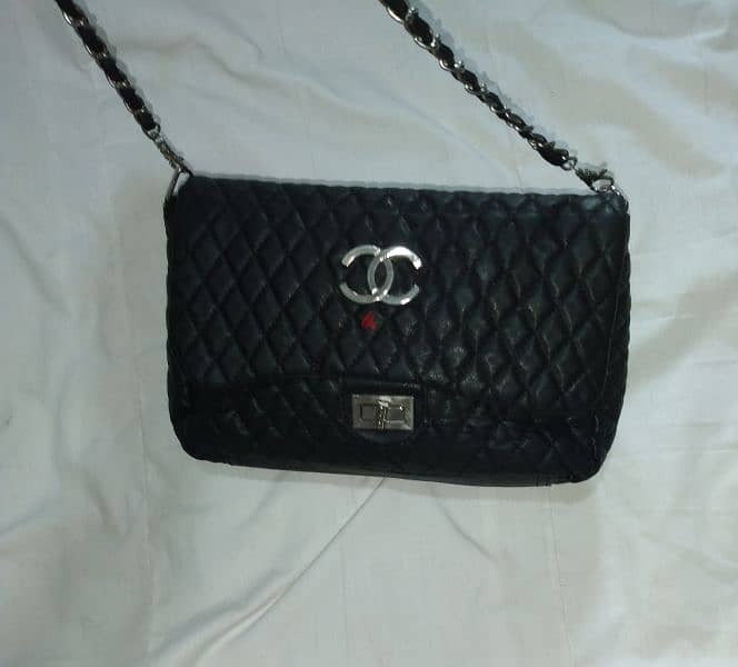 handbag real leather copy CC black 3