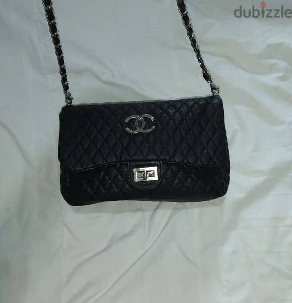 handbag real leather copy CC black 5