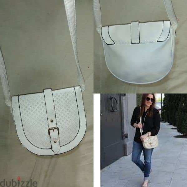 bag white cross real leather 0