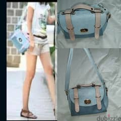 cross bag blue with pink high quality medium size 0