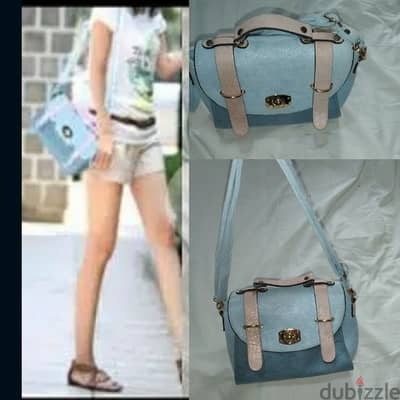 cross bag blue with pink high quality medium size