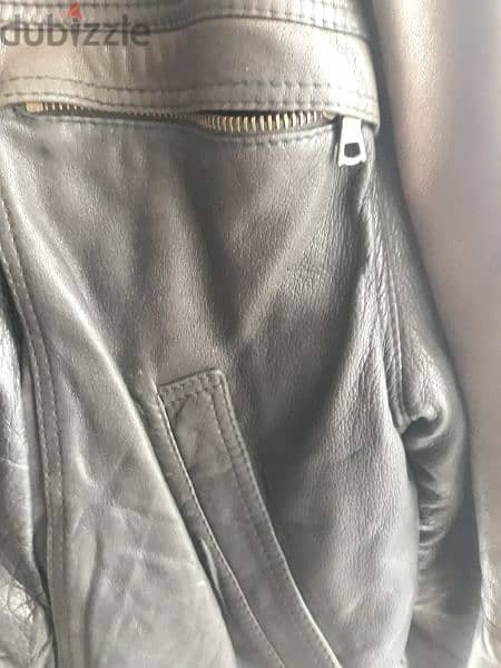 black leather jacket size L 2
