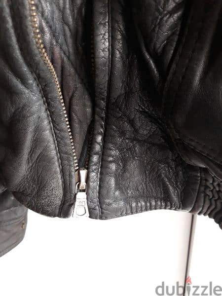 black leather jacket size L 3