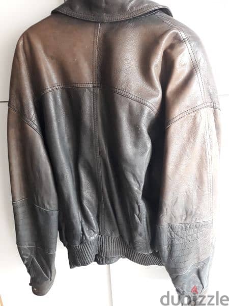 black leather jacket size L 4