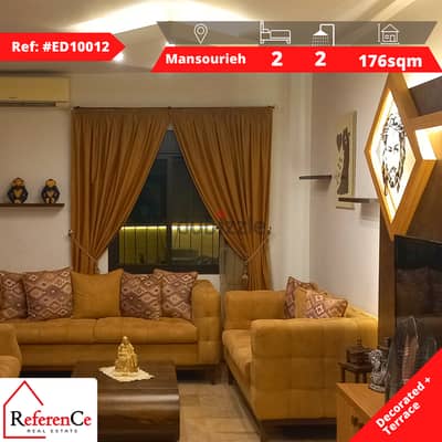 Fully dacorated + terrace in Mansourieh شقة مع تراس و ديكور في منصورية