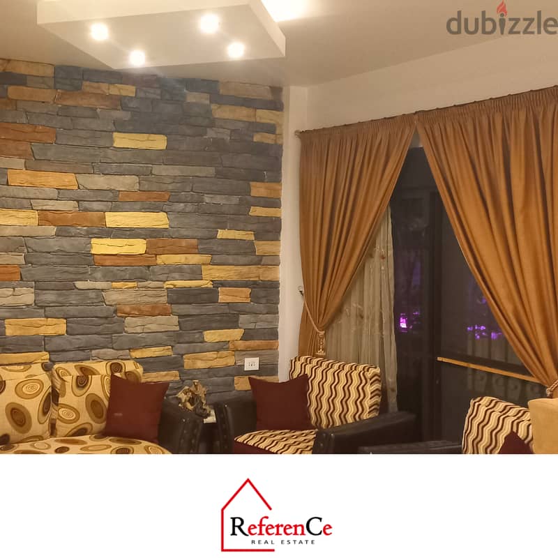 Fully dacorated + terrace in Mansourieh شقة مع تراس و ديكور في منصورية 1