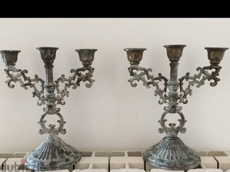 2 Bronze Candle Holders 2