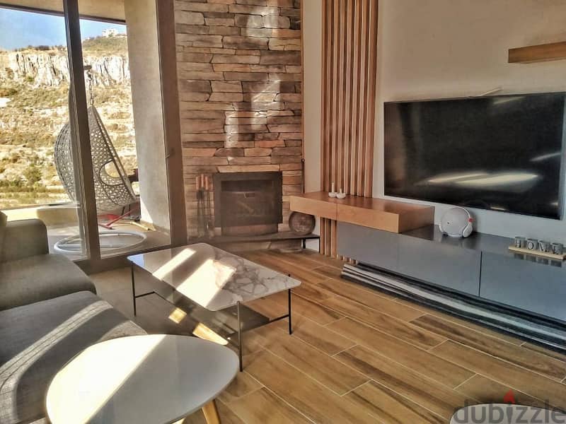 140 Sqm | Duplex Modern Chalet for Rent in Faraya | Open Mountain View 15