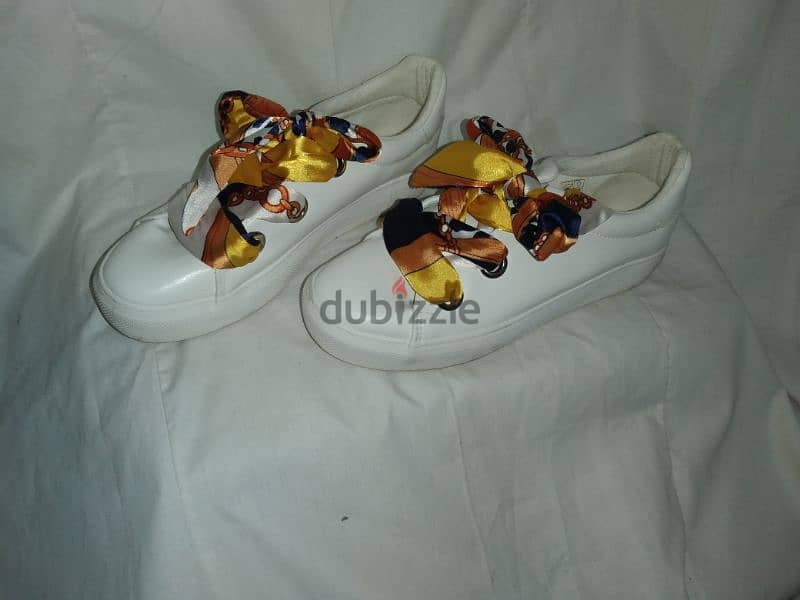 shoes white with satin ribbon 39.40 only 3